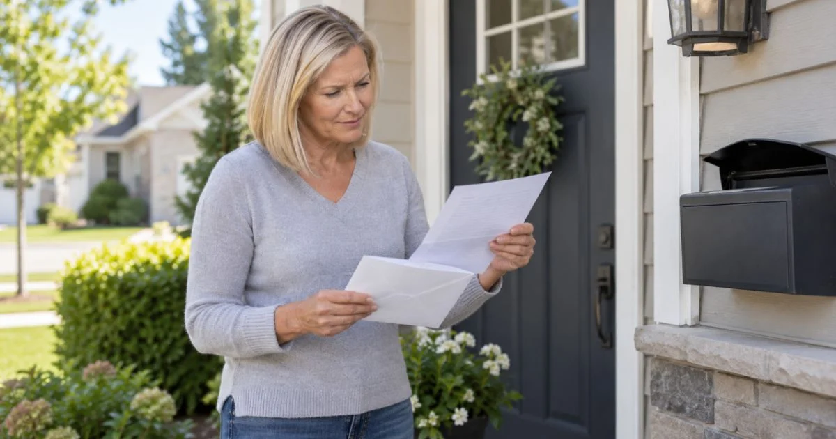 Homeowner reviewing backflow prevention testing notice